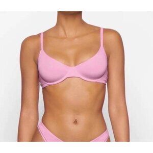 SKIMS Cotton Logo Demi Bra NEW Bubblegum 44D
